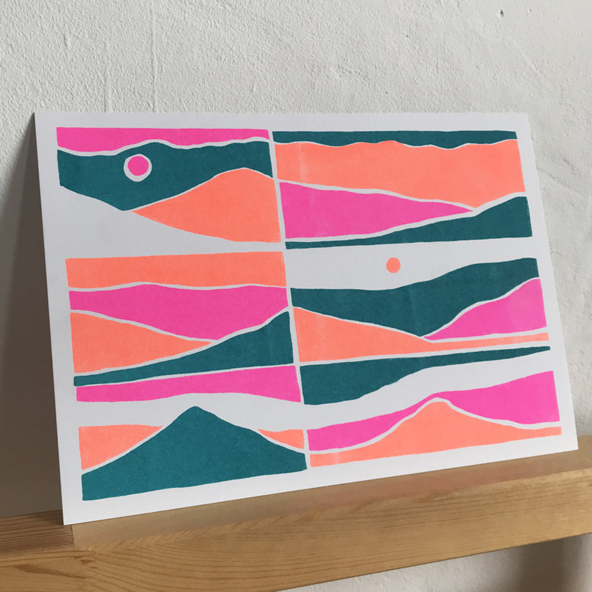 Neon Landscape Riso Print
