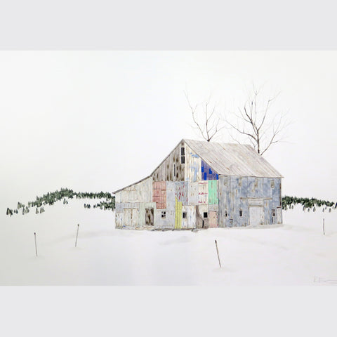 Patchwork Barn with Trees