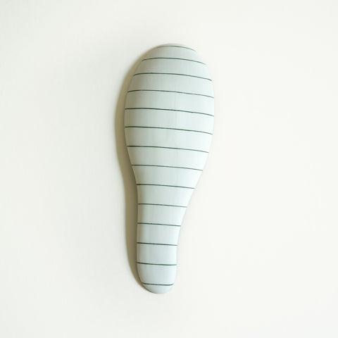 Large Porcelain Spoon Black and Green Stripes