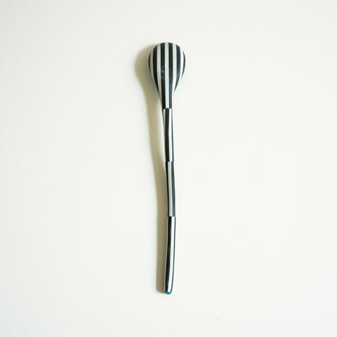 Long Porcelain Spoon Black and Turquoise