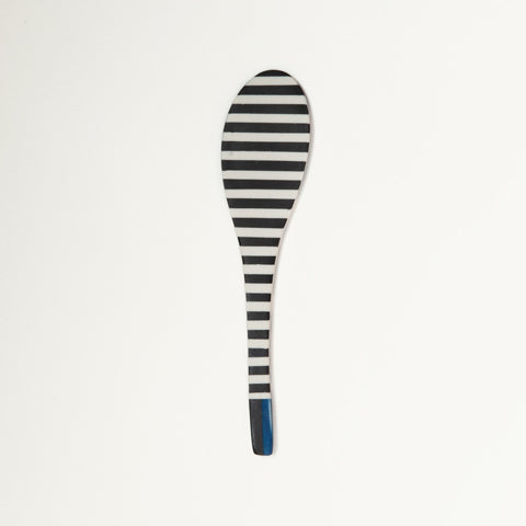 Medium Porcelain Spoon Black and Blue
