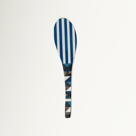 Medium Porcelain Spoon Black and Blue