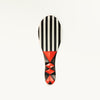 Small Flat Porcelain Spoon Black and Red