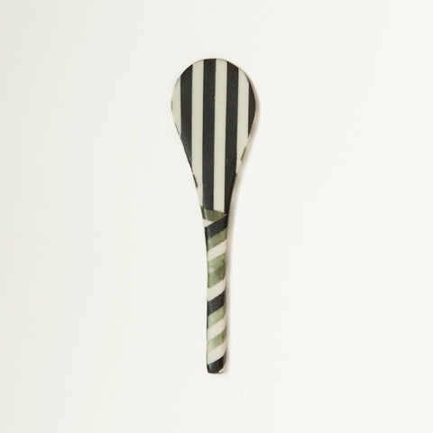 Small Porcelain Spoon Black and Green