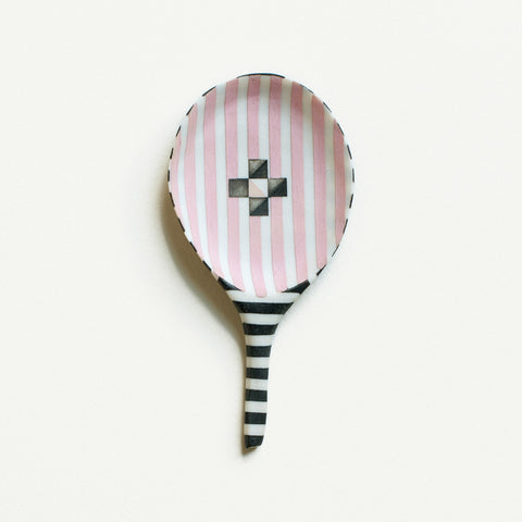 Small Porcelain Spoon Black and Pink