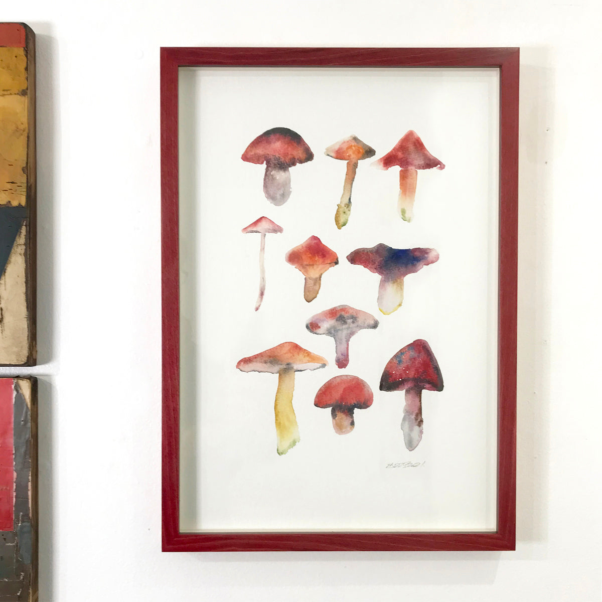 Red Mushrooms Watercolour