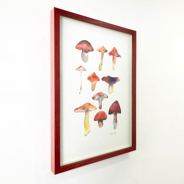 Red Mushrooms Watercolour