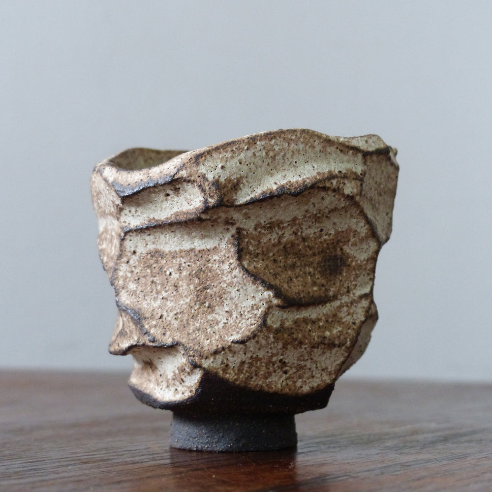Rough Black Clay Sand Yunomi
