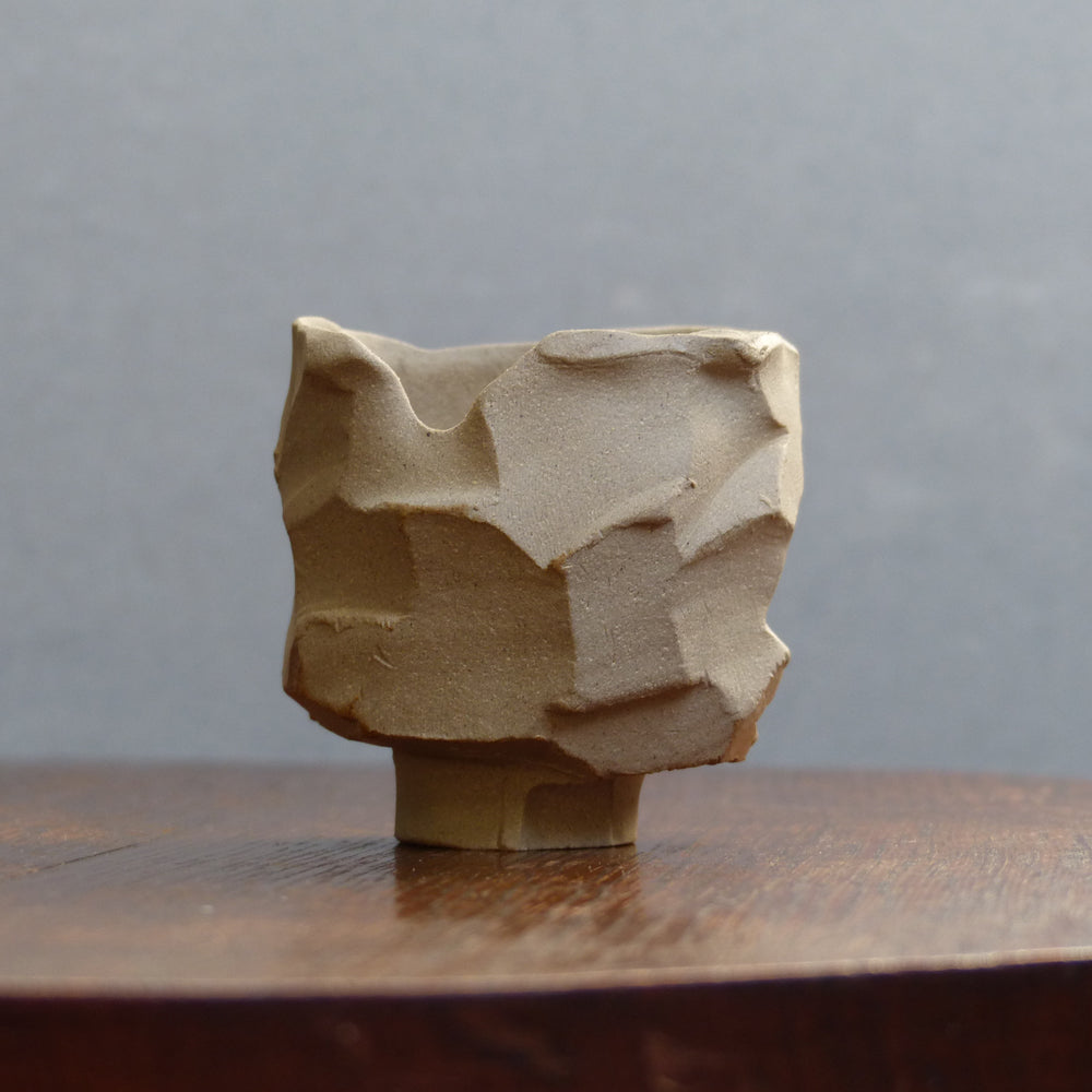 "Naked clay" Kurinuki Yunomi Cup