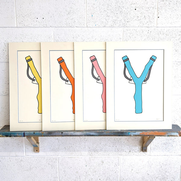 Slingshot Lithograph Print - Yellow