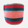 Woven Basket - Green / Red / Pink