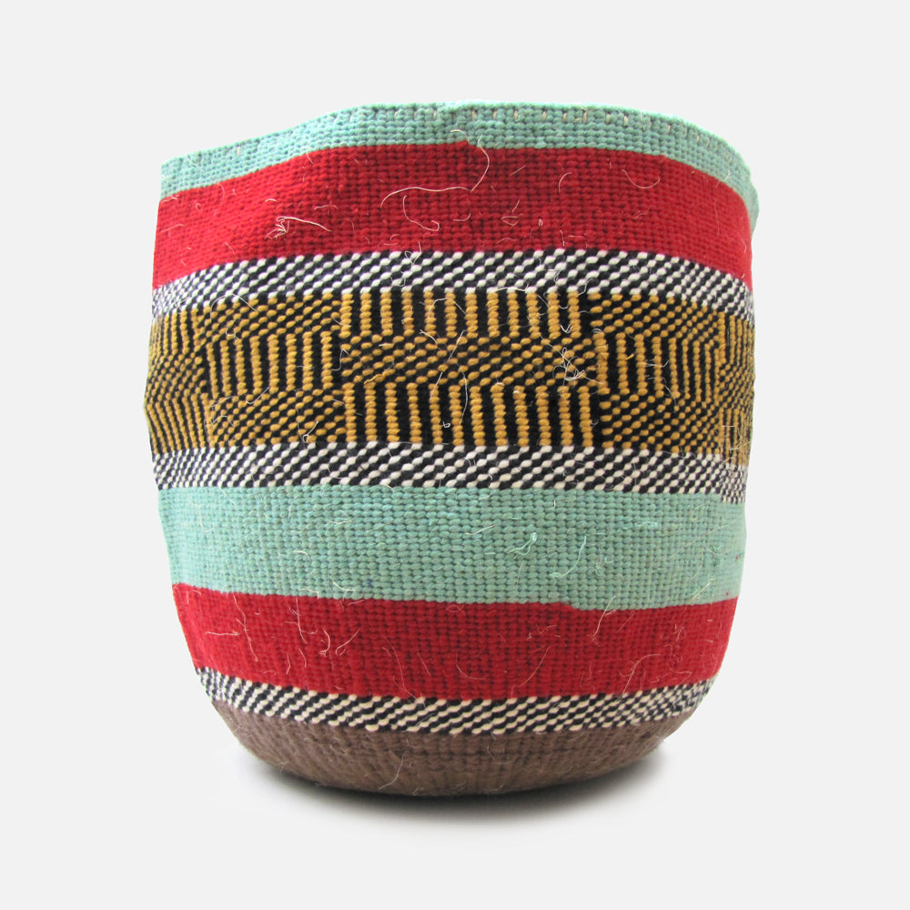 Woven Basket - Mint / Red / Yellow