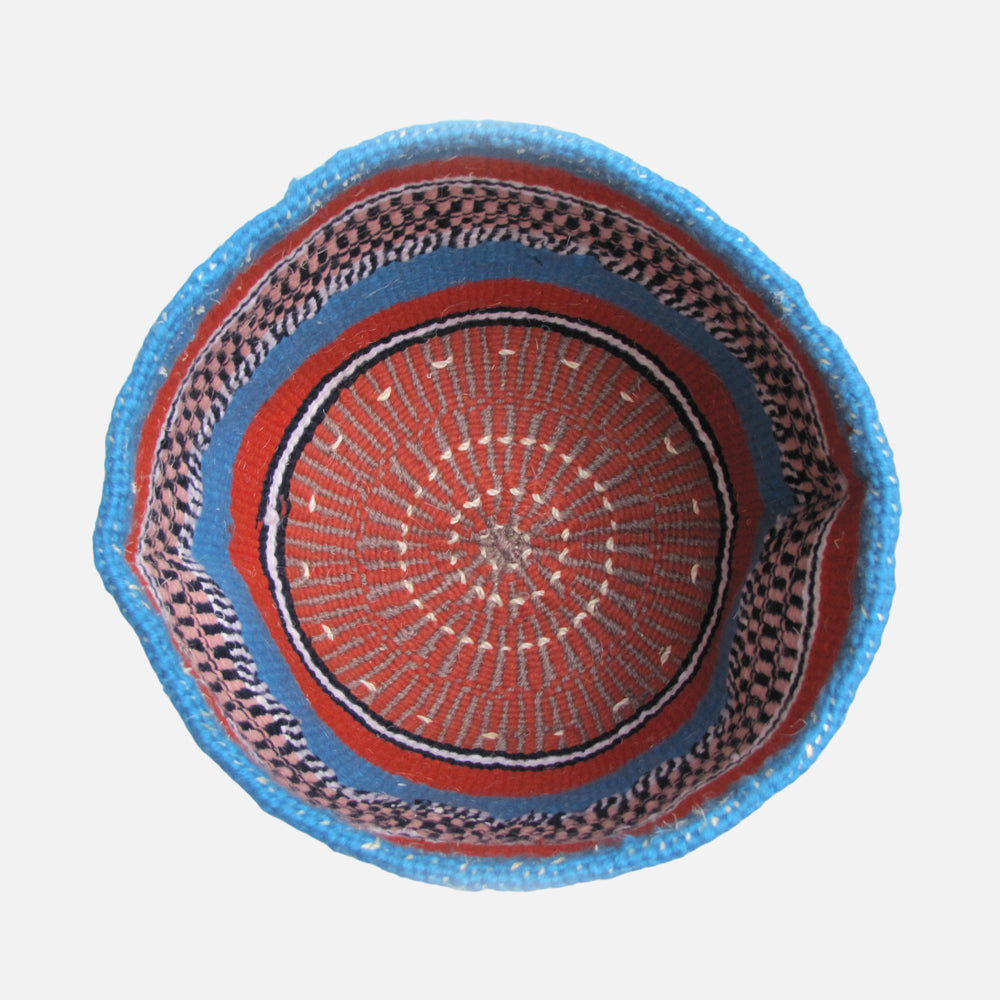 Woven Basket - Blue / Orange / Pink