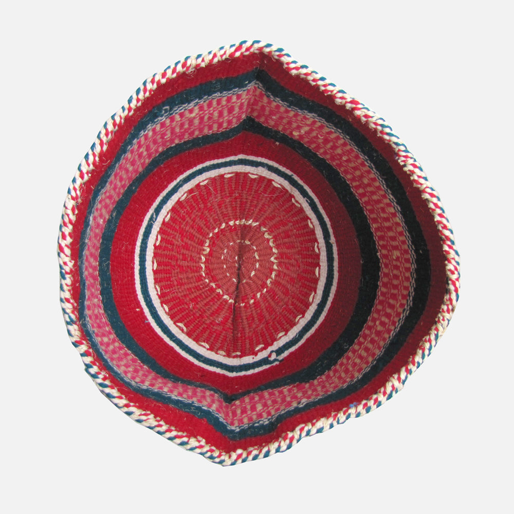 Woven Basket - Green / Red / Pink