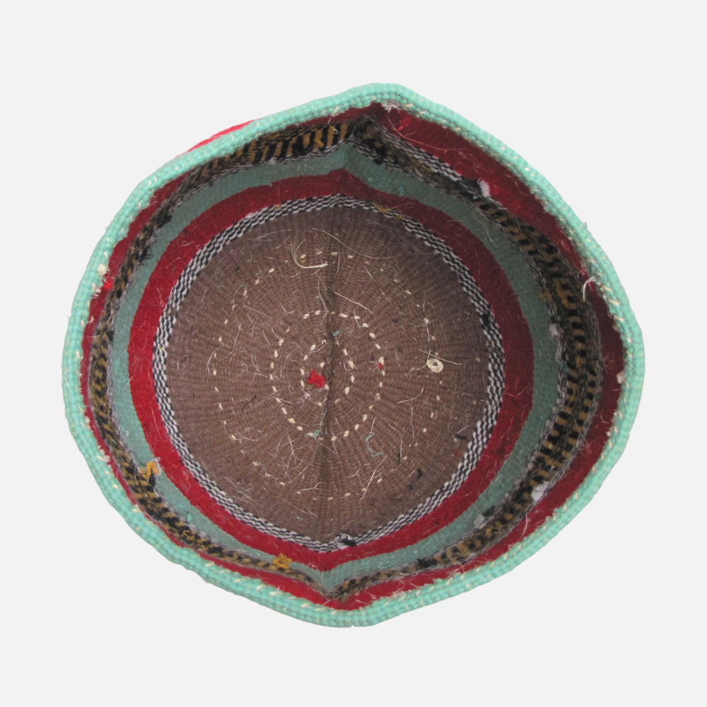 Woven Basket - Mint / Red / Yellow